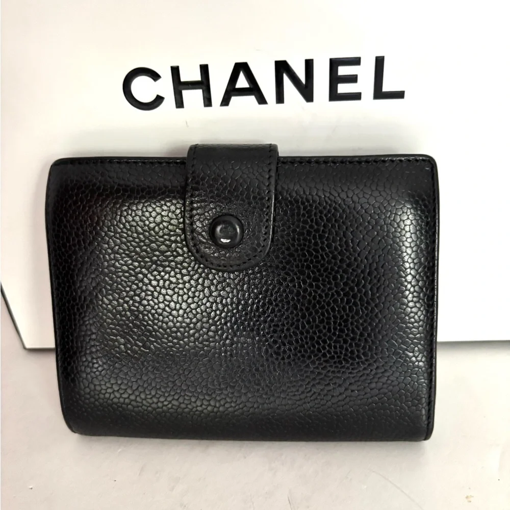 Authentic Chanel bifold black wallet